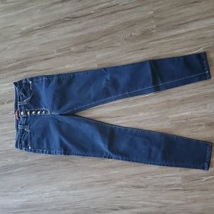 7 for all mankind Biancha button fly rinsed indigo skinny jeans